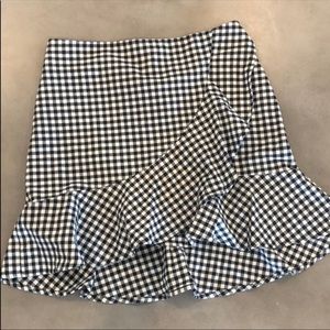 H&M Gingham Ruffle Skirt